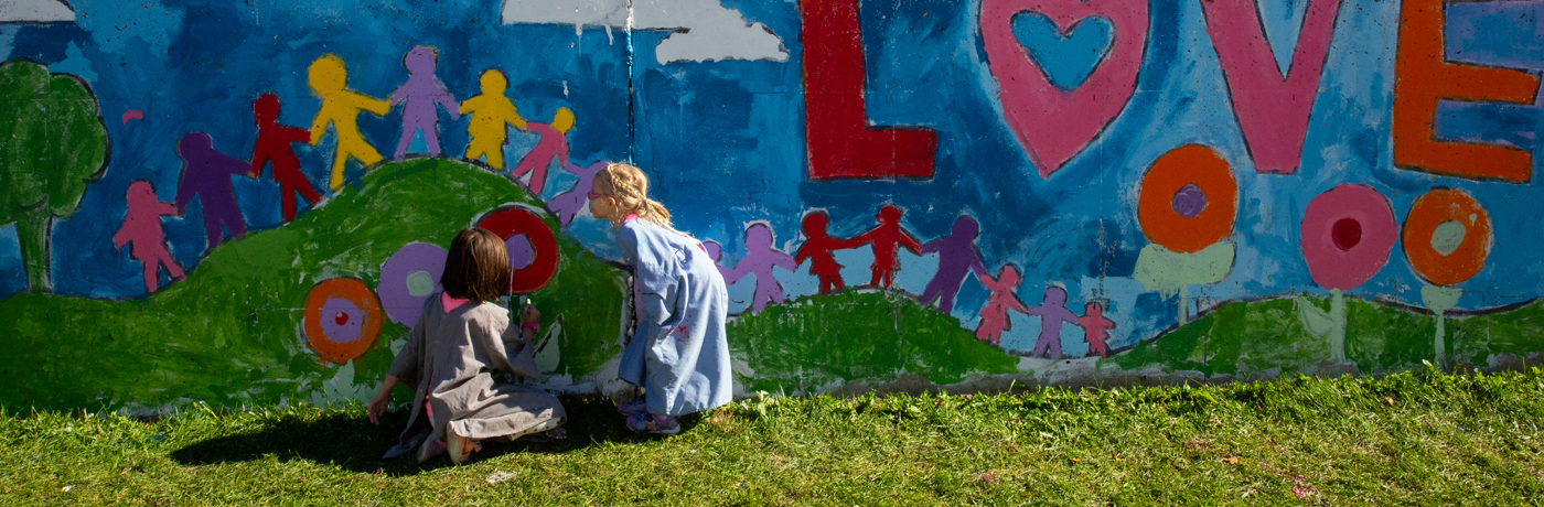 Windsor Elementary School Students Painting Mural